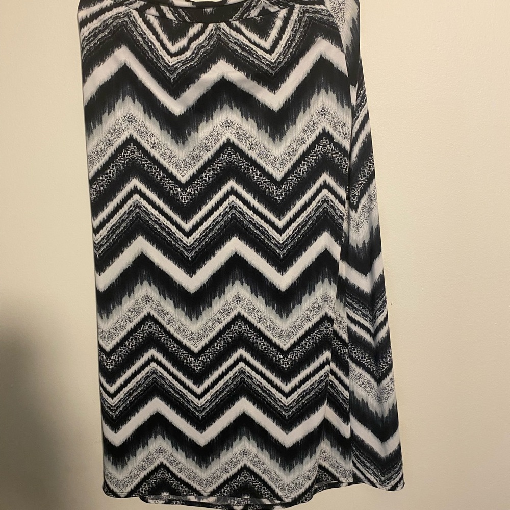 Allison Brittney Monochrome Zigzag A-Line Skirt